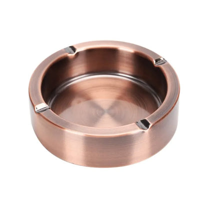 Creative Thickened Stainless Steel Anti-Fly Ashtray – Manual Type for Car & Home | Gold / Copper