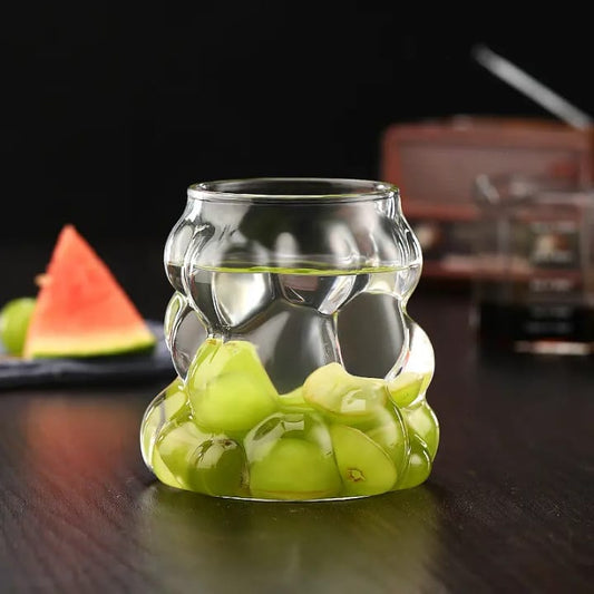Hand Blown Grape Shaped Glass Cup – 350ml Heat-Resistant Transparent Borosilicate Glass Mug for Coffee, Tea & Water
