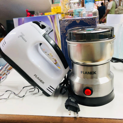 2-in-1 Electric Kitchen Combo – 300g Spices & Coffee Grinder + 7-Speed Handheld Egg Beater Mixer