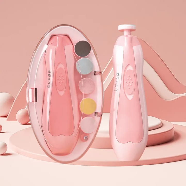 6-in-1 Baby Electric Nail Trimmer & Nail Grinder – Two-Way Rotation, 6 Grinding Heads, Safe & Gentle Nail Cutter for Newborn & Kids