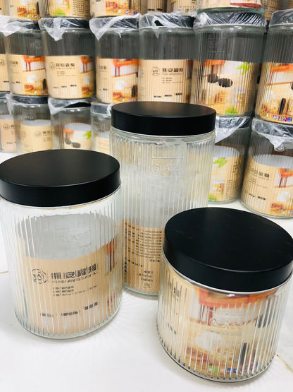 Premium Thickened Glass Storage Jar – 900ml / 1250ml / 1750ml | Airtight & Leak-Proof
