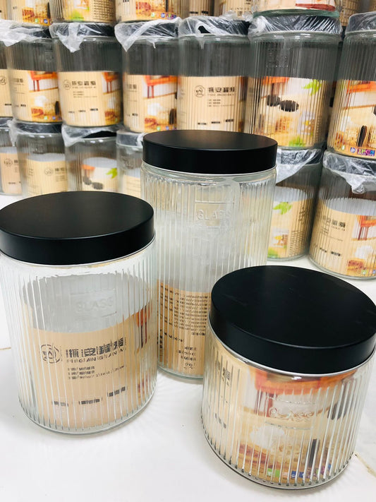 Premium Thickened Glass Storage Jar – 900ml / 1250ml / 1750ml | Airtight & Leak-Proof