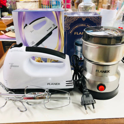 2-in-1 Electric Kitchen Combo – 300g Spices & Coffee Grinder + 7-Speed Handheld Egg Beater Mixer