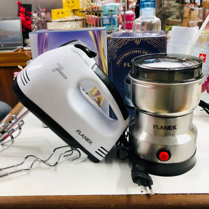 2-in-1 Electric Kitchen Combo – 300g Spices & Coffee Grinder + 7-Speed Handheld Egg Beater Mixer