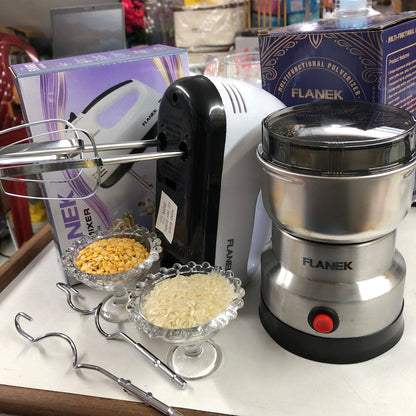 2-in-1 Electric Kitchen Combo – 300g Spices & Coffee Grinder + 7-Speed Handheld Egg Beater Mixer