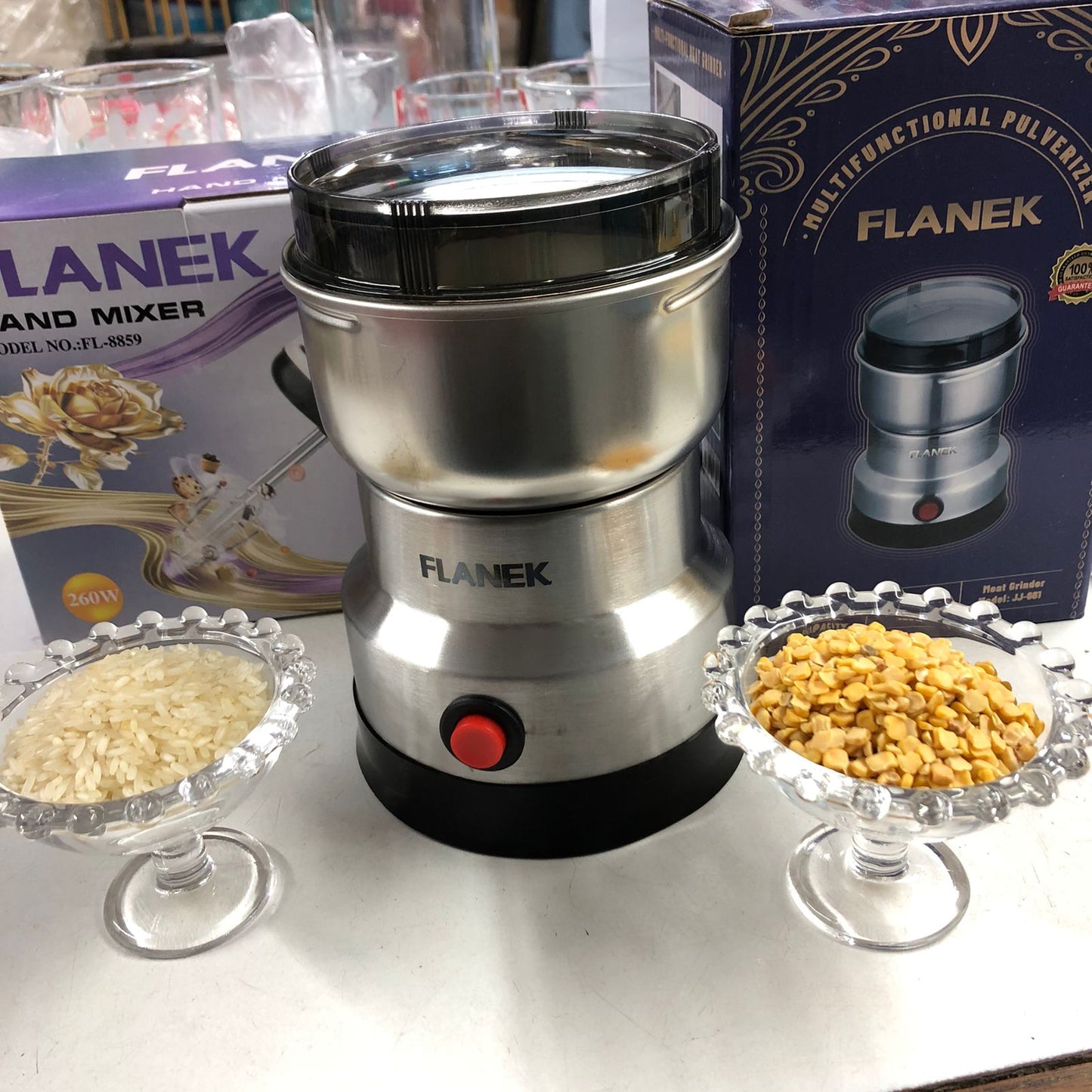 2-in-1 Electric Kitchen Combo – 300g Spices & Coffee Grinder + 7-Speed Handheld Egg Beater Mixer