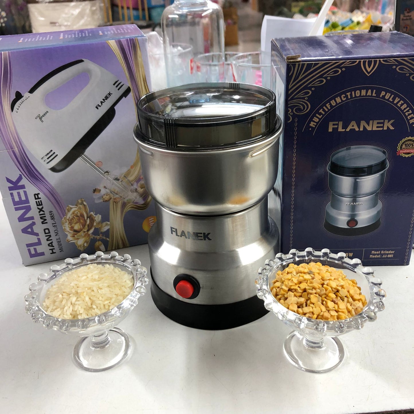 2-in-1 Electric Kitchen Combo – 300g Spices & Coffee Grinder + 7-Speed Handheld Egg Beater Mixer