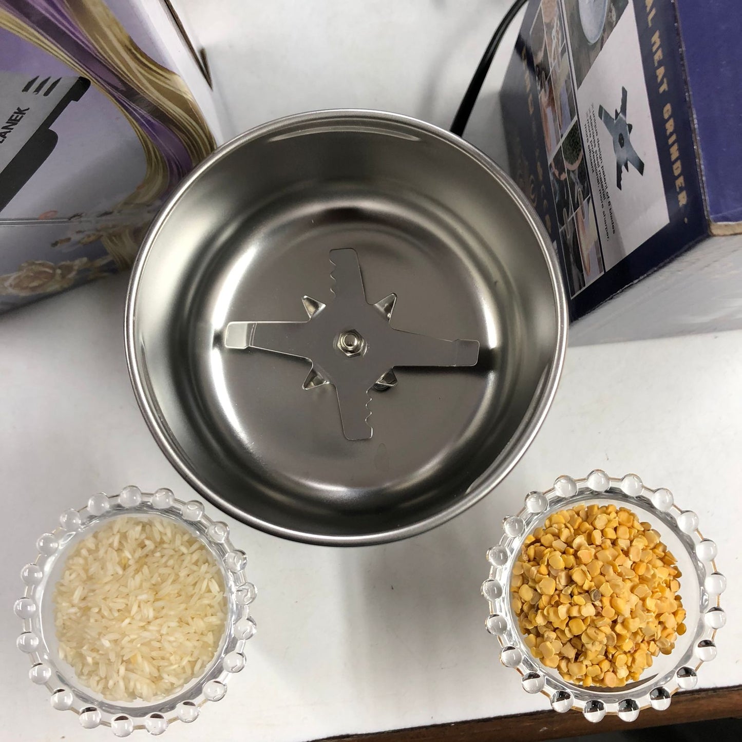 2-in-1 Electric Kitchen Combo – 300g Spices & Coffee Grinder + 7-Speed Handheld Egg Beater Mixer