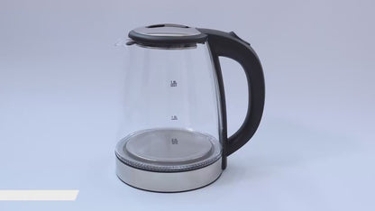 High Quality 2L Glass Electric Kettle – 1500W Fast Boil | Portable Cordless Household Kettle with Auto Shut-Off & Mechanical Control