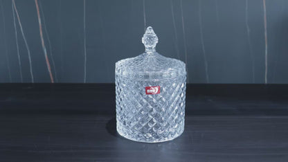 300ml Luxury Clear Glass Candy Jar with Lid – Multi-purpose Sugar, Cookie & Jewelry Storage Jar for Home Décor