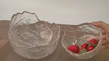 3 Pcs Colorful Vintage Glass Bowls Set for Salad, Fruits & Dessert – Decorative Multi-Functional Crystal Bowls for Home, Party & Wedding Use