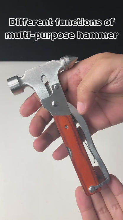 12 in 1 Portable Stainless Steel Outdoor Camping Safety Belt Cutter & Car Window Escape Tool Hammer