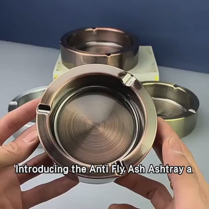 Creative Thickened Stainless Steel Anti-Fly Ashtray – Manual Type for Car & Home | Gold / Copper