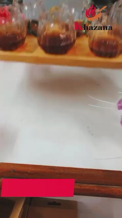 Luxury 100ml High Borosilicate Glass Tea & Coffee Cup Set with Bamboo Tray (7 PCS)